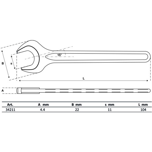 BGS Einmaulschlüssel | DIN 894 | SW 11 mm