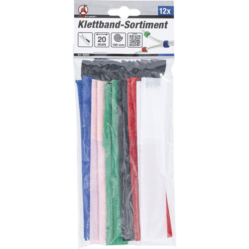 BGS Klettband-Sortiment | 20 x 190 mm | 12-tlg.