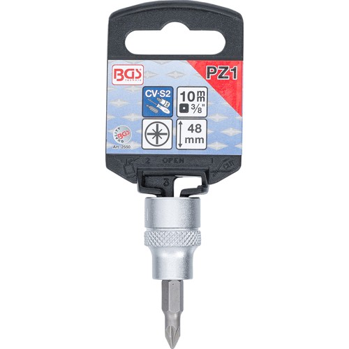 BGS Bit-Einsatz | Antrieb Innenvierkant 10 mm (3/8"") | Kreuzschlitz PZ1