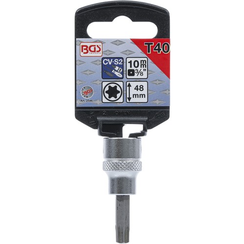 BGS Bit-Einsatz | Antrieb Innenvierkant 10 mm (3/8"") | T-Profil (für Torx) T40