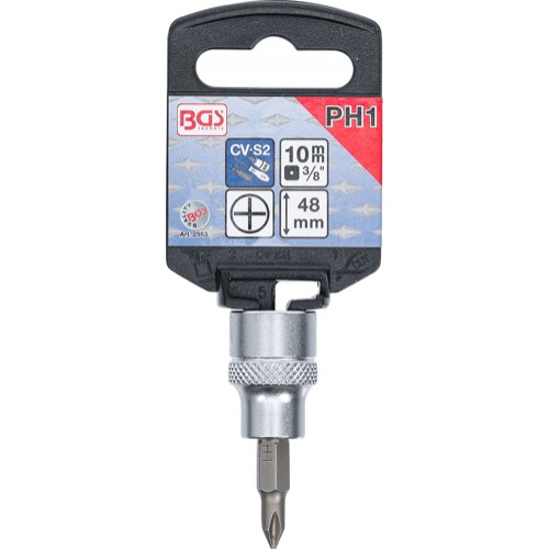 BGS Bit-Einsatz | Antrieb Innenvierkant 10 mm (3/8"") | Kreuzschlitz PH1