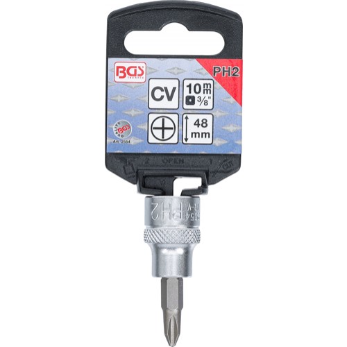 BGS Bit-Einsatz | Antrieb Innenvierkant 10 mm (3/8"") | Kreuzschlitz PH2
