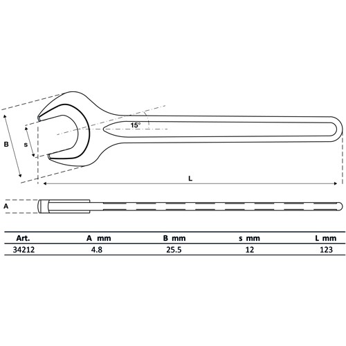 BGS Einmaulschlüssel | DIN 894 | SW 12 mm