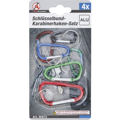 BGS Schlüsselbund-Karabinerhaken-Satz | 4-tlg.