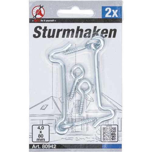 BGS Sturmhaken | 4,0 x 80 mm | 2-tlg.