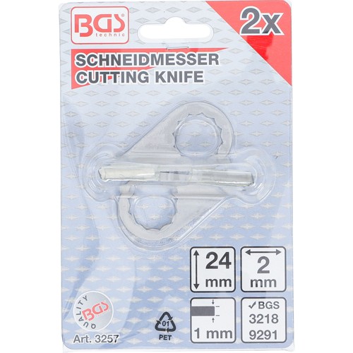 BGS Schneidmesser, halbrund | für Art. 3218, 9291 | 2 x 24 mm | 2-tlg.