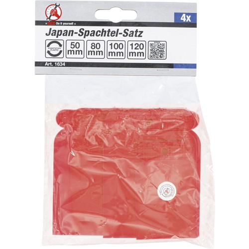 BGS Japan-Spachtel-Satz | Kunststoff | 50 / 80 / 100 / 120 mm | 4-tlg.