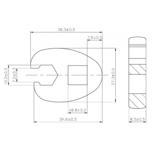 BGS Hahnenfußschlüssel | Antrieb Innenvierkant 10 mm (3/8"") | SW 10 mm