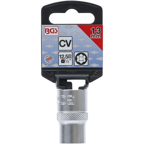 BGS Steckschlüssel-Einsatz Super Lock | Antrieb Innenvierkant 12,5 mm (1/2"") | SW 13 mm