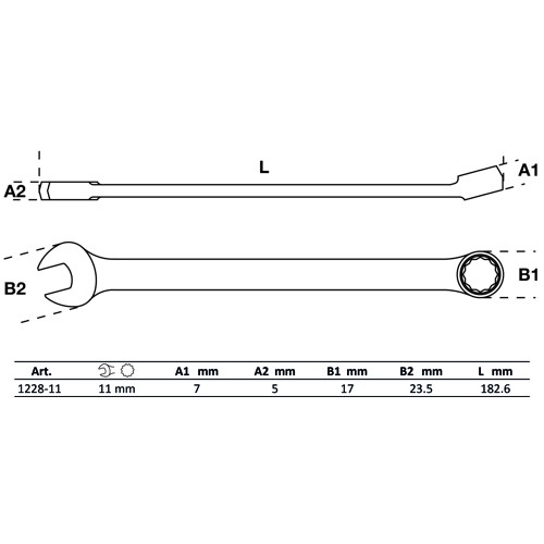 BGS Maul-Ringschlüssel | extra lang | SW 11 mm