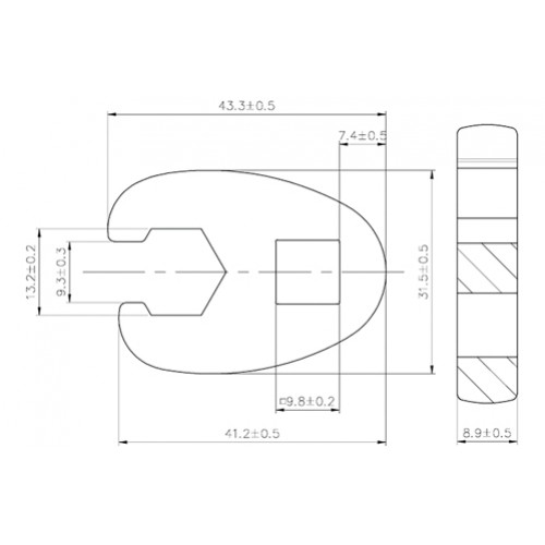 BGS Hahnenfußschlüssel | Antrieb Innenvierkant 10 mm (3/8"") | SW 13 mm