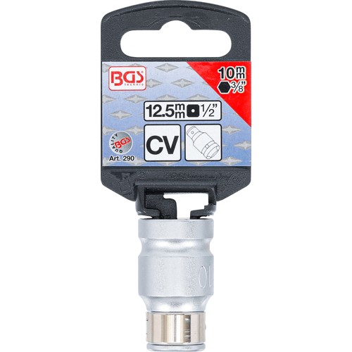 BGS Bit-Adapter mit Haltekugel | Innenvierkant 12,5 mm (1/2"") | Innensechskant 10 mm (3/8"")