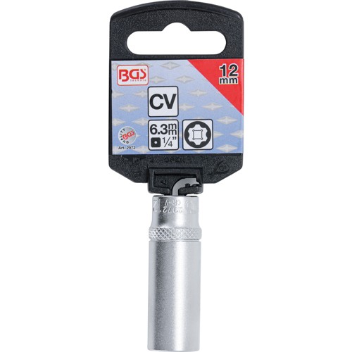 BGS Steckschlüssel-Einsatz Super Lock, tief | Antrieb Innenvierkant 6,3 mm (1/4"") | SW 12 mm