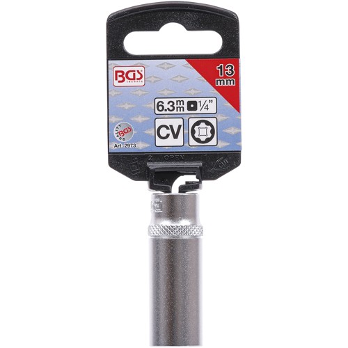 BGS Steckschlüssel-Einsatz Super Lock, tief | Antrieb Innenvierkant 6,3 mm (1/4"") | SW 13 mm