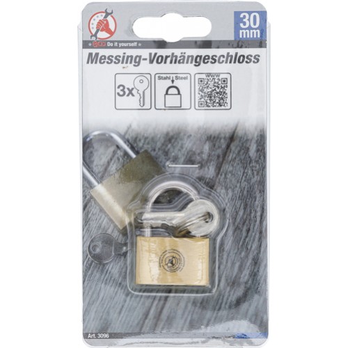BGS Messing-Vorhängeschloss | 30 mm