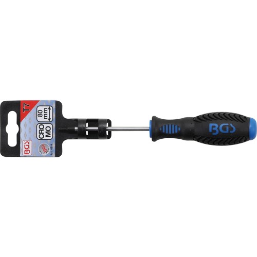 BGS Schraubendreher | T-Profil (für Torx) T7 | Klingenlänge 80 mm