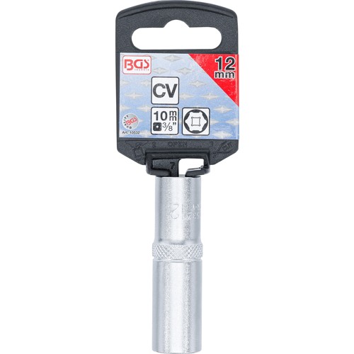BGS Steckschlüssel-Einsatz Sechskant, tief | Antrieb Innenvierkant 10 mm (3/8"") | SW 12 mm
