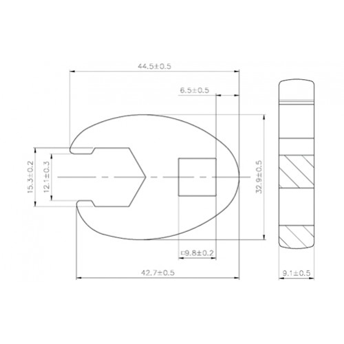 BGS Hahnenfußschlüssel | Antrieb Innenvierkant 10 mm (3/8"") | SW 15 mm