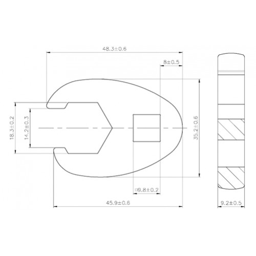 BGS Hahnenfußschlüssel | Antrieb Innenvierkant 10 mm (3/8"") | SW 18 mm