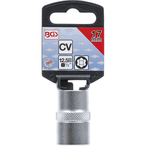 BGS Steckschlüssel-Einsatz Super Lock | Antrieb Innenvierkant 12,5 mm (1/2"") | SW 17 mm