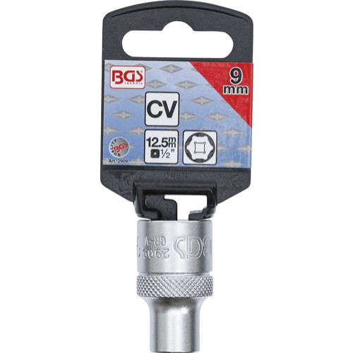 BGS Steckschlüssel-Einsatz Sechskant | Antrieb Innenvierkant 12,5 mm (1/2"") | SW 9 mm