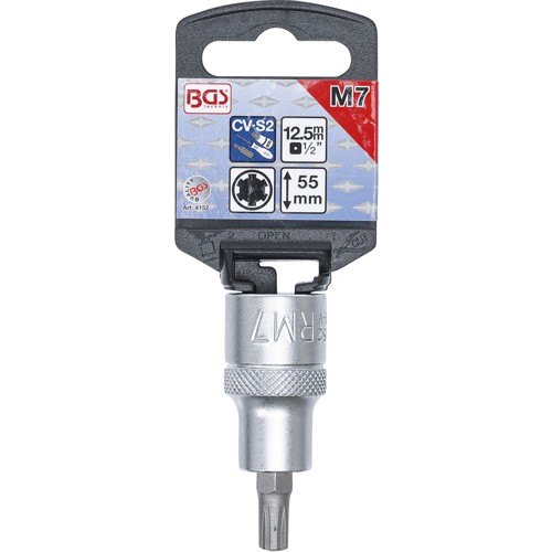 BGS Bit-Einsatz | Antrieb Innenvierkant 12,5 mm (1/2"") | Keil-Profil (für RIBE) M7