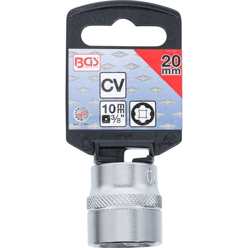 BGS Steckschlüssel-Einsatz Super Lock | Antrieb Innenvierkant 10 mm (3/8"") | SW 20 mm