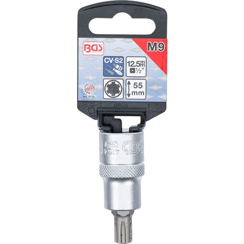 BGS Bit-Einsatz | Antrieb Innenvierkant 12,5 mm (1/2"") | Keil-Profil (für RIBE) M9