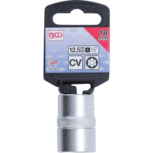 BGS Steckschlüssel-Einsatz Super Lock | Antrieb Innenvierkant 12,5 mm (1/2"") | SW 18 mm