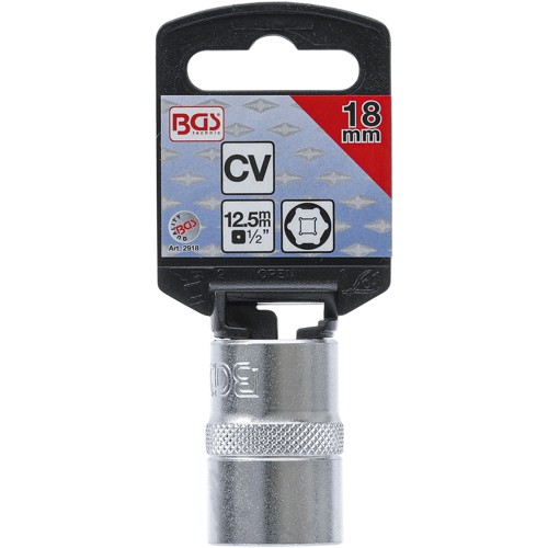 BGS Steckschlüssel-Einsatz Sechskant | Antrieb Innenvierkant 12,5 mm (1/2"") | SW 18 mm