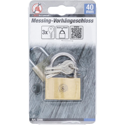 BGS Messing-Vorhängeschloss | 40 mm