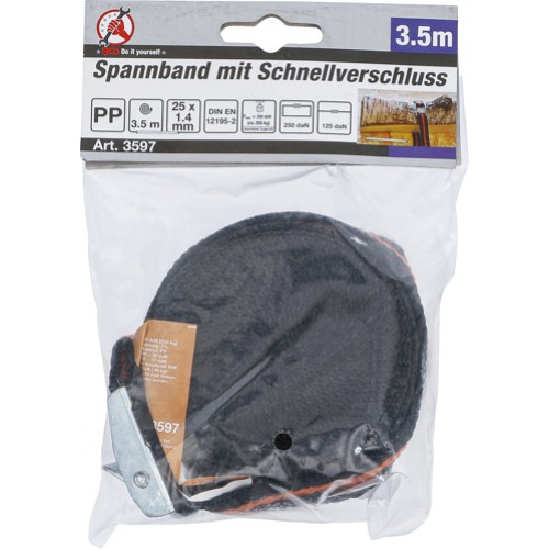 BGS Spannband mit Schnellverschluss | 3,5 m x 25 mm
