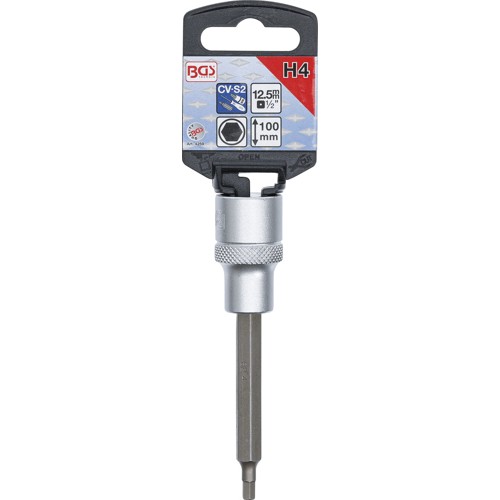 BGS Bit-Einsatz | Länge 100 mm | Antrieb Innenvierkant 12,5 mm (1/2"") | Innensechskant 4 mm
