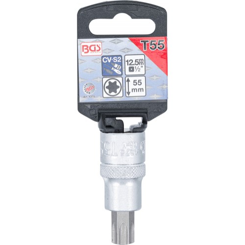 BGS Bit-Einsatz | Antrieb Innenvierkant 12,5 mm (1/2"") | T-Profil (für Torx) T55