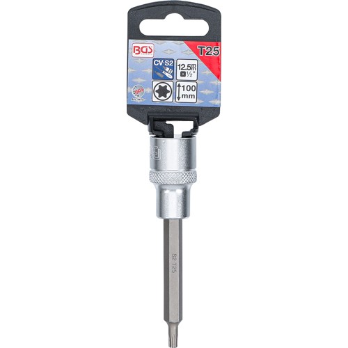 BGS Bit-Einsatz | Länge 100 mm | Antrieb Innenvierkant 12,5 mm (1/2"") | T-Profil (für Torx) T25