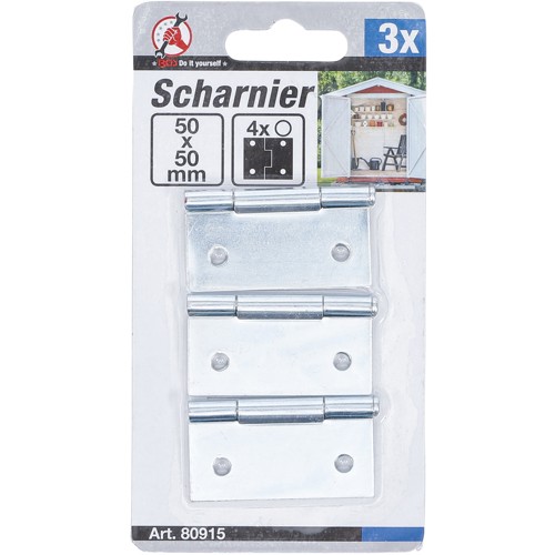 BGS Scharnier-Satz | 50 x 50 mm | 3-tlg.