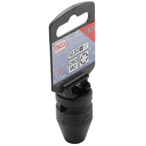 BGS Kraft-Steckschlüssel-Einsatz E-Profil | Antrieb Innenvierkant 12,5 mm (1/2"") | SW E12