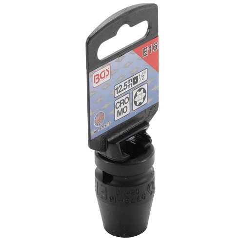 BGS Kraft-Steckschlüssel-Einsatz E-Profil | Antrieb Innenvierkant 12,5 mm (1/2"") | SW E16