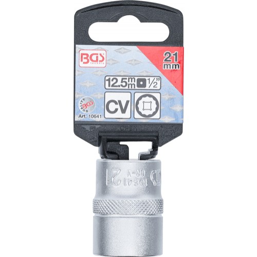 BGS Steckschlüssel-Einsatz Zwölfkant | Antrieb Innenvierkant 12,5 mm (1/2"") | SW 21 mm