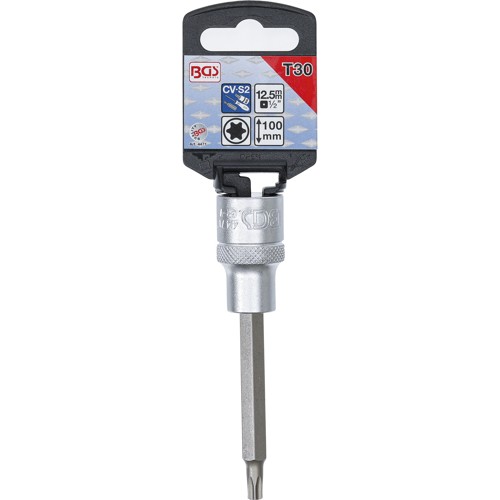 BGS Bit-Einsatz | Länge 100 mm | Antrieb Innenvierkant 12,5 mm (1/2"") | T-Profil (für Torx) T30