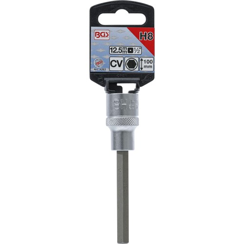 BGS Bit-Einsatz | Länge 100 mm | Antrieb Innenvierkant 12,5 mm (1/2"") | Innensechskant 8 mm