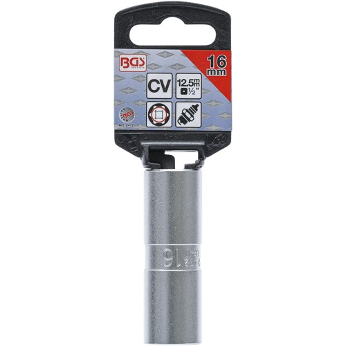 BGS Zündkerzen-Einsatz Sechskant | Antrieb Innenvierkant 12,5 mm (1/2"") | SW 16 mm