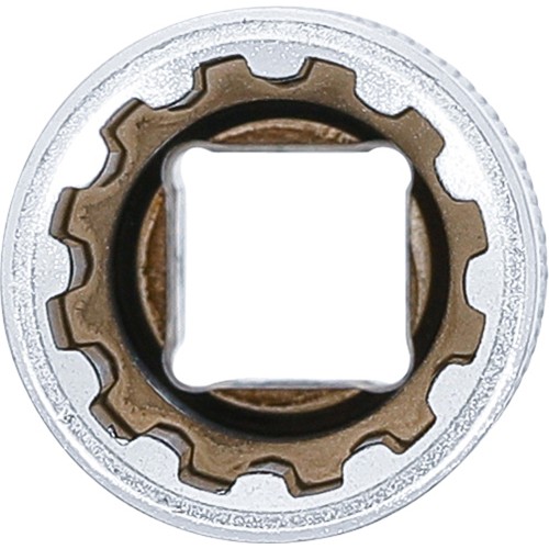 BGS Steckschlüssel-Einsatz Gear Lock, tief | Antrieb Innenvierkant 10 mm (3/8"") | SW 15 mm
