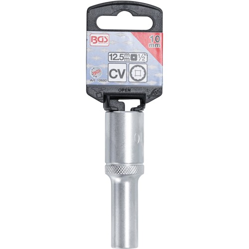 BGS Steckschlüssel-Einsatz Zwölfkant, tief | Antrieb Innenvierkant 12,5 mm (1/2"") | SW 10 mm