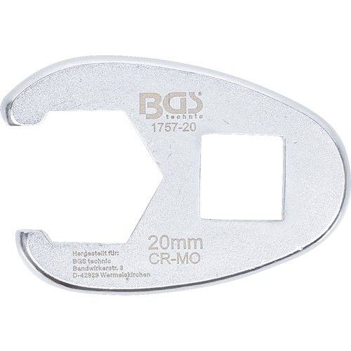 BGS Hahnenfußschlüssel | Antrieb Innenvierkant 12,5 mm (1/2"") | SW 20 mm