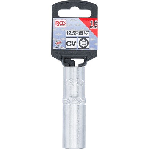 BGS Steckschlüssel-Einsatz Super Lock, tief | Antrieb Innenvierkant 12,5 mm (1/2"") | SW 16 mm