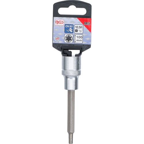 BGS Bit-Einsatz | Länge 100 mm | Antrieb Innenvierkant 12,5 mm (1/2"") | Keil-Profil (für RIBE) M5