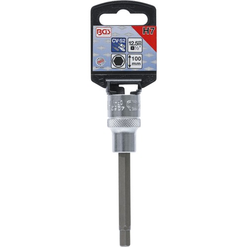 BGS Bit-Einsatz | Länge 100 mm | Antrieb Innenvierkant 12,5 mm (1/2"") | Innensechskant 7 mm