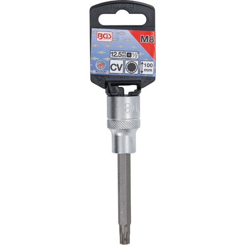 BGS Bit-Einsatz | Länge 100 mm | Antrieb Innenvierkant 12,5 mm (1/2"") | Innenvielzahn (für XZN) M8