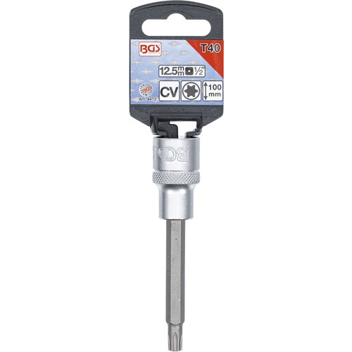 BGS Bit-Einsatz | Länge 100 mm | Antrieb Innenvierkant 12,5 mm (1/2"") | T-Profil (für Torx) T40